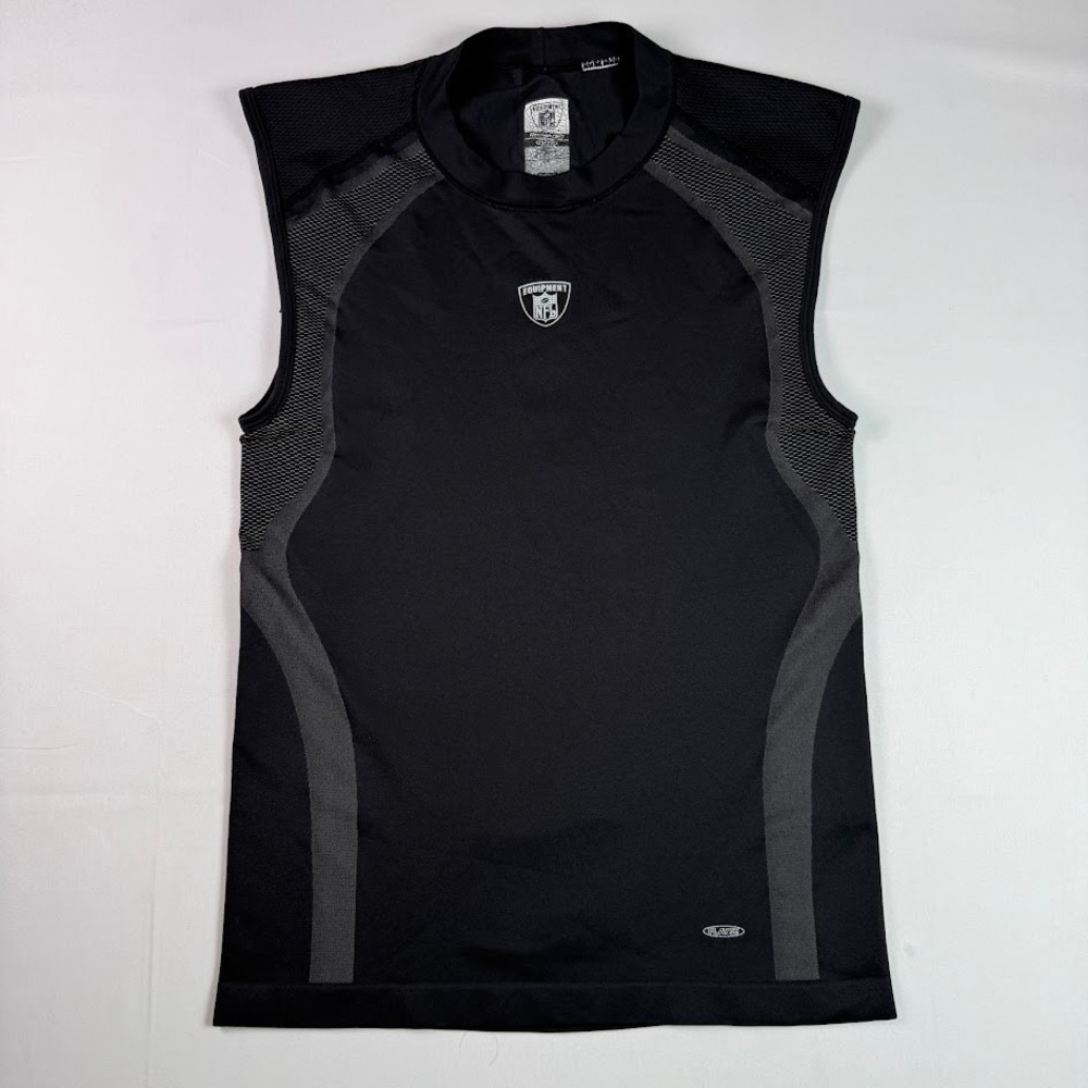 VTG Reebok NFL Equipment Sleeveless Compression Shirt Mens 2XL Black Tank